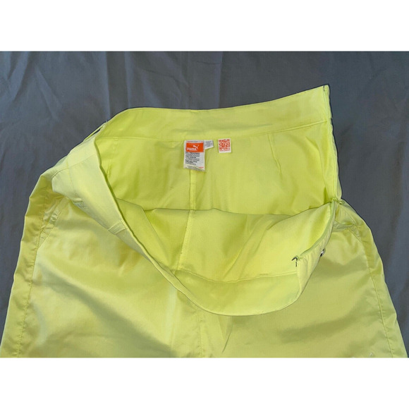 Puma Solid Golf Tech Skirt, Skort. Neon Yellow, Women's Size 8. EUC!! - Picture 3 of 5
